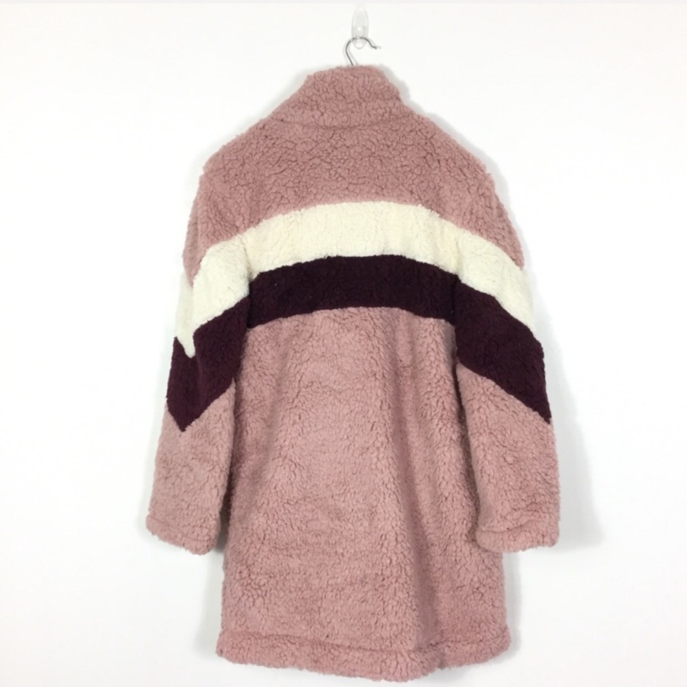 Sherpa teddy bear vintage strip coat M - Picture 5 of 7